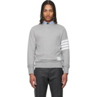 Thom Browne Gray Classic Loopback 4-Bar Sweatshirt
