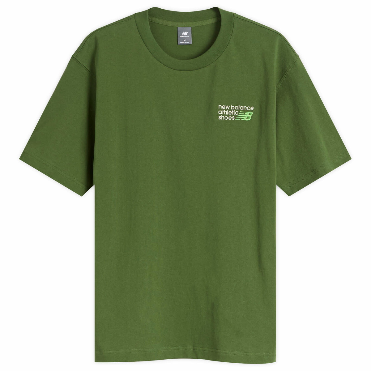New Balance Men's Athletics Premium Logo T-Shirt in Dark Alpine Green