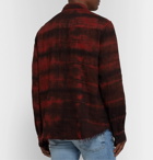 AMIRI - Distressed Printed Cotton-Blend Flannel Shirt - Red