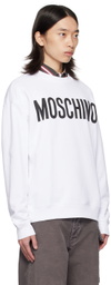 Moschino White Printed-Logo Sweatshirt