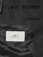 Mr P. - Shawl-Collar Satin-Trimmed Virgin Wool and Mohair-Blend Tuxedo Jacket - Blue