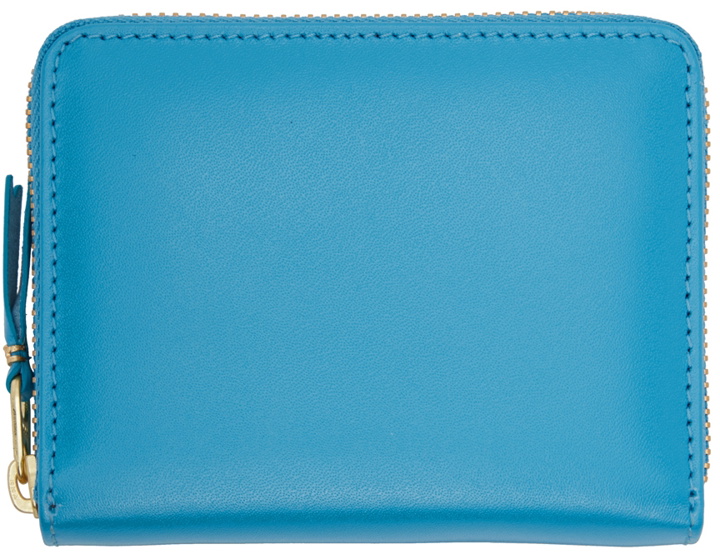 Photo: COMME des GARÇONS WALLETS Blue Leather Multicard Zip Card Holder