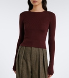 Saint Laurent Ribbed-knit wool, cashmere, and silk top