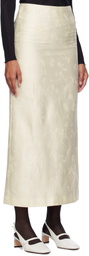 AO Yes Off-White Jacquard Maxi Skirt