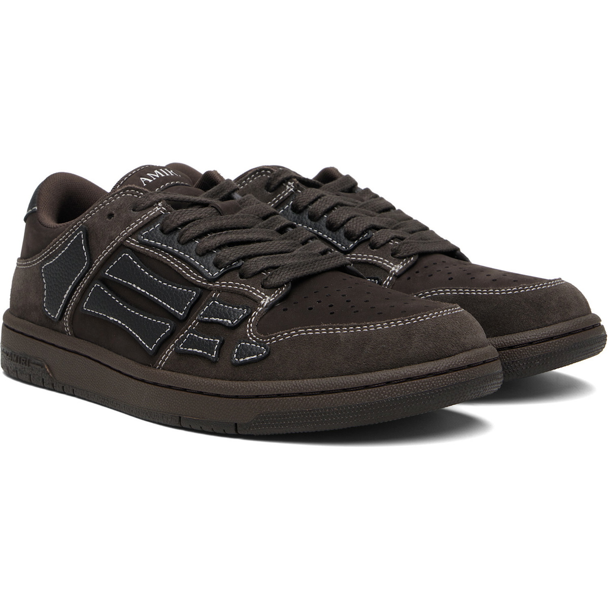 AMIRI Brown Skel Top Low Sneakers