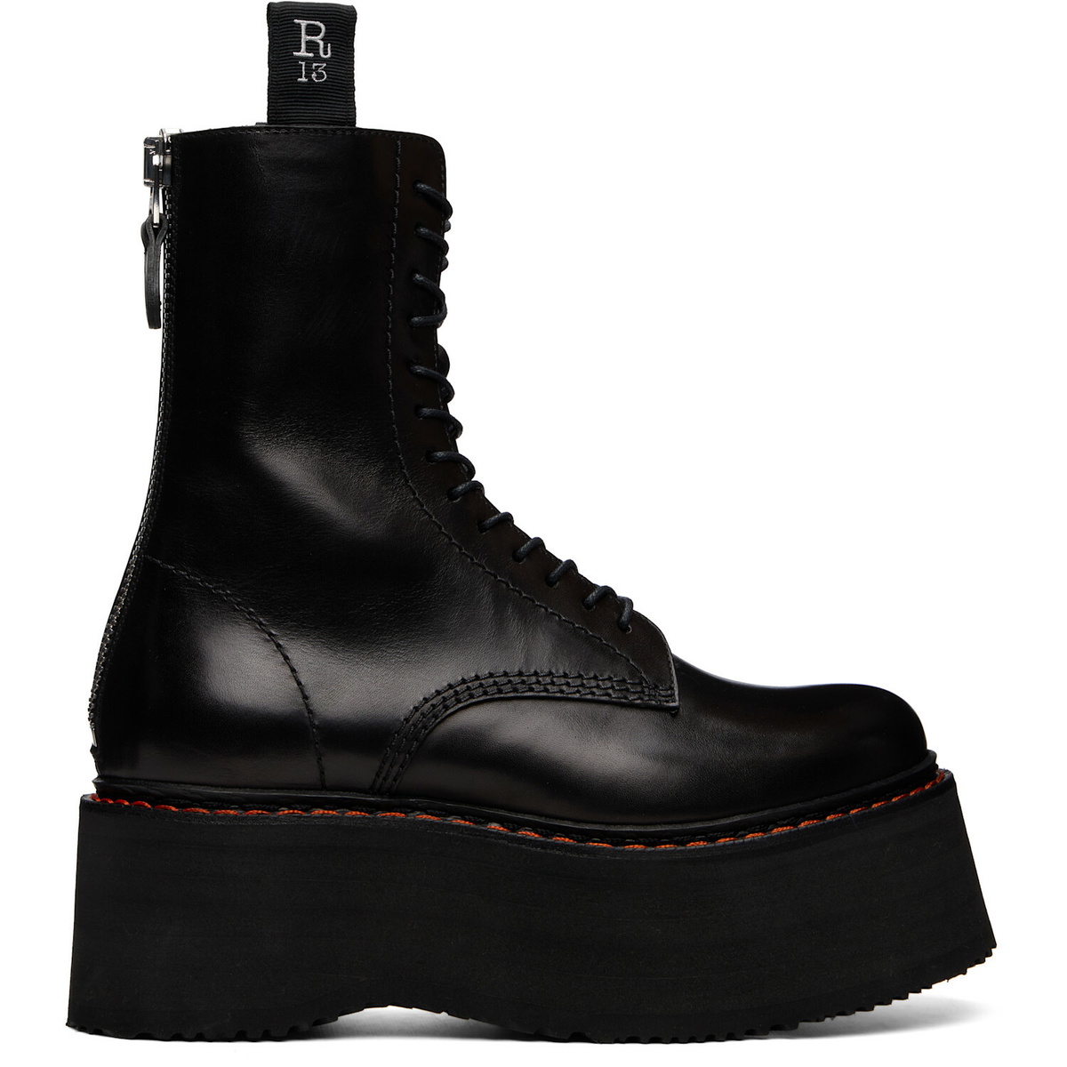 R13 Black Double Stack Boots