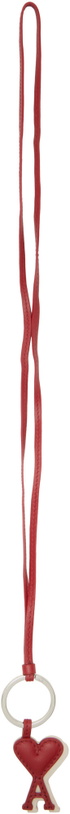 Photo: AMI Paris Red Ami de Coeur Cowhide Leather Keychain