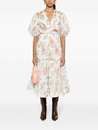 ZIMMERMANN - Floral Print Pleated Midi Dress