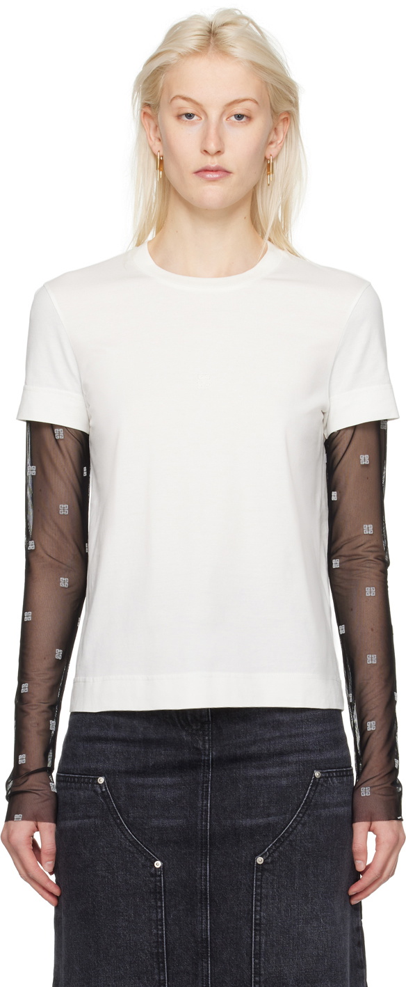 Givenchy White & Black Layered Long Sleeve T-Shirt Givenchy