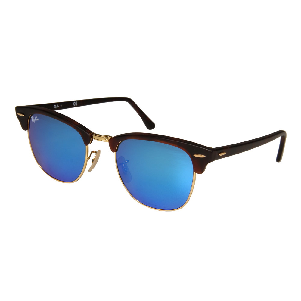 Clubmaster Sunglasses Blue Mirrored - Dark Tortoiseshell