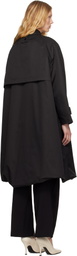 Rokh Black Balloon Shape Buttoned Trench Coat