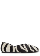 Khaite Jane Zebra-print Calf Hair Ballet Flats Black And White