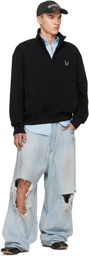 VETEMENTS Black Quarter-Zip Sweatshirt