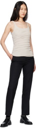 Subtle Le Nguyen Beige Draped Tank Top