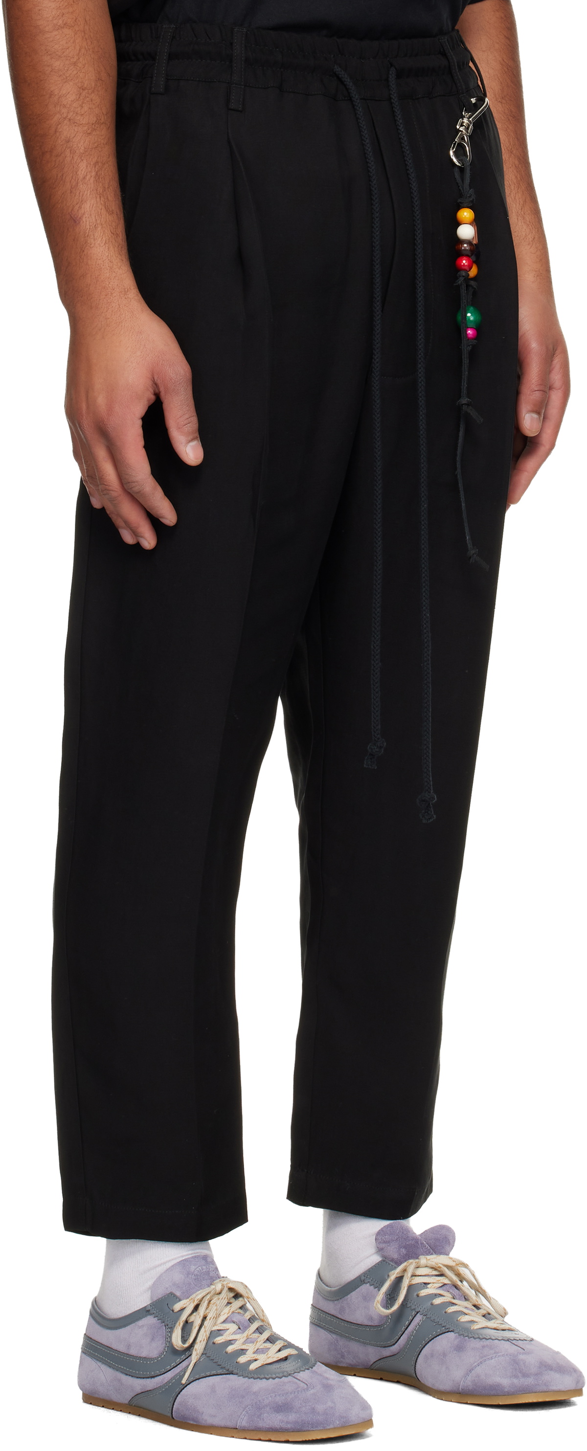 Song for the Mute Black Tencel Drape Trousers
