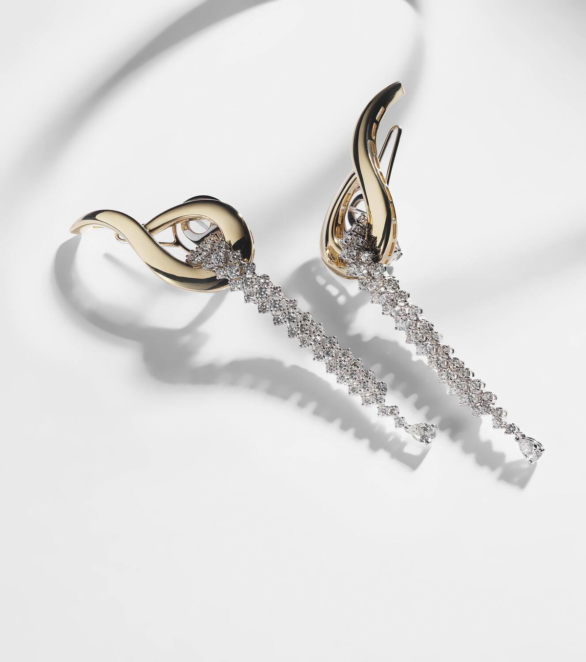Yeprem Golden Strada 18kt white and yellow gold drop earrings with diamonds