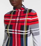 Loewe Tartan pleated crêpe jersey gown