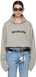 Balenciaga Grey Blurry Logo Hoodie