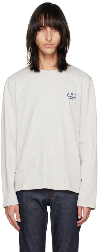 Photo: A.P.C. Gray Oliver Long Sleeve T-Shirt