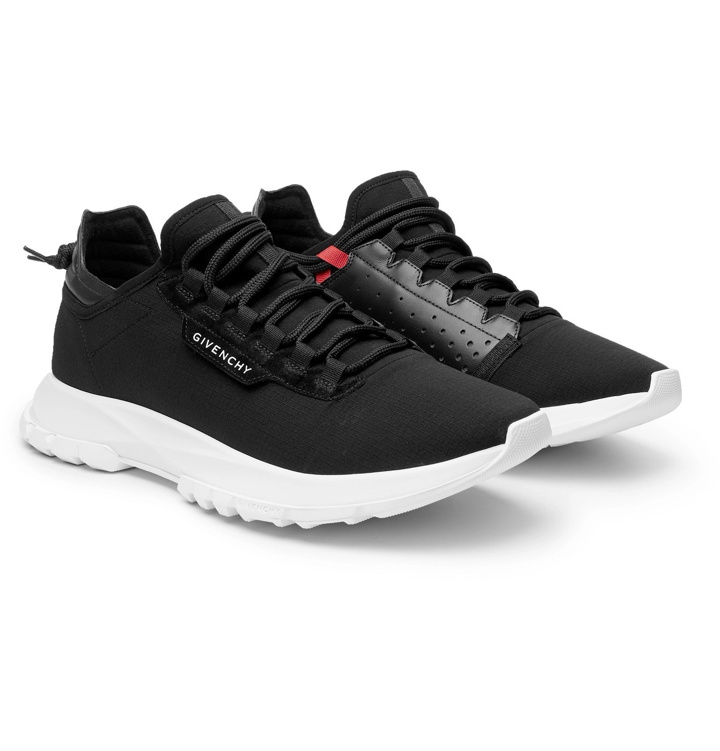 Photo: Givenchy - Spectre Leather-Trimmed Neoprene Sneakers - Black