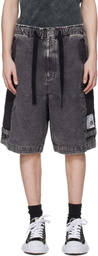 Maison MIHARA YASUHIRO Black Cotton Satin Cargo Shorts
