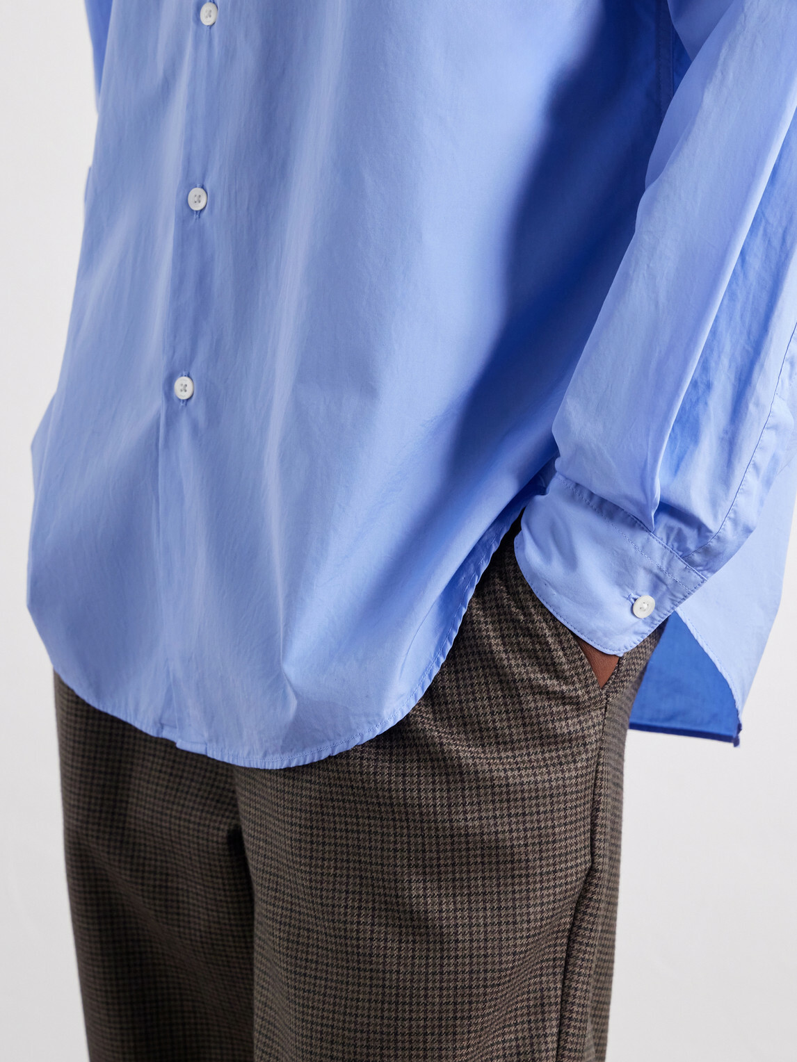 YOKE - Classic-Collar Cotton-Poplin Shirt - Blue