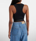 Givenchy Logo ribbed-knit cropped cotton tank top