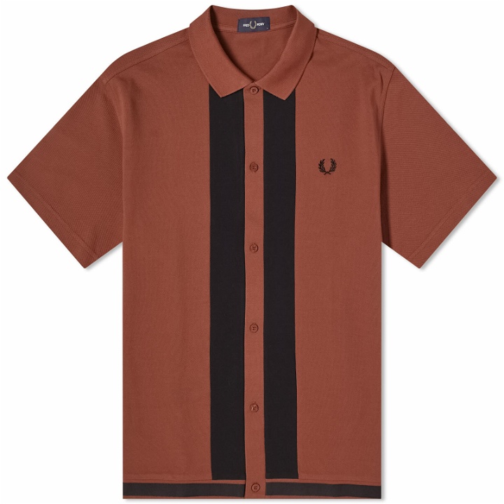 Photo: Fred Perry Men's Panel Polo Shirt in Whisky Brown