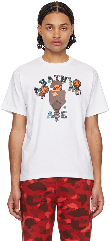 Photo: BAPE White Thermography College T-Shirt
