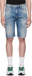 Diesel Blue Cotton Slim Shorts
