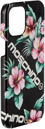 Moschino Black Flowers Logo iPhone 12 Pro Max Case