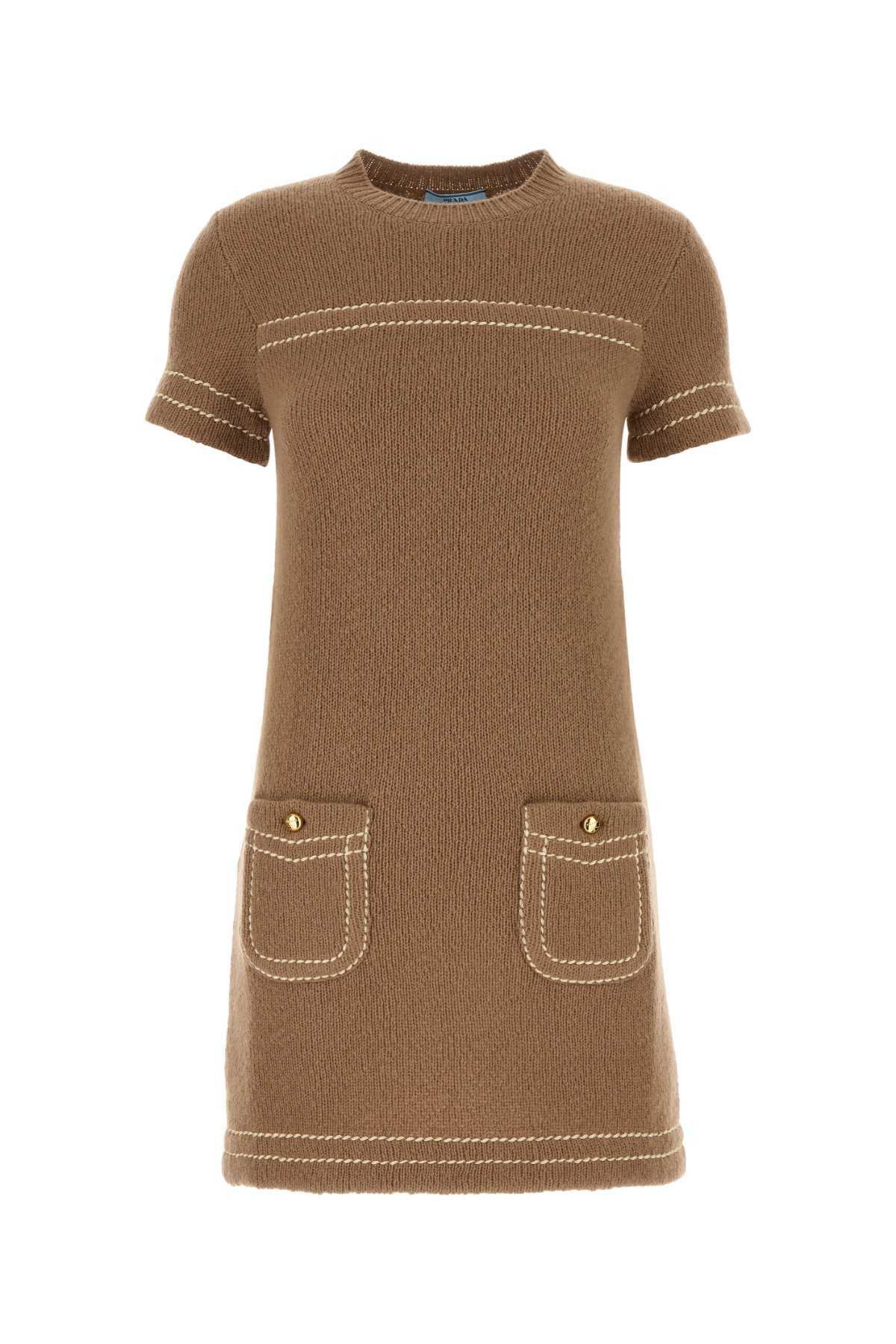 Prada Embroidered Chambray Shirt Dress Prada