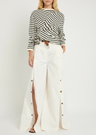 A.W.A.K.E Mode Split Cotton-poplin Trousers White