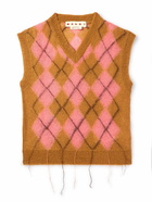 Marni - Fringed Argyle Mohair-Blend Sweater Vest - Multi