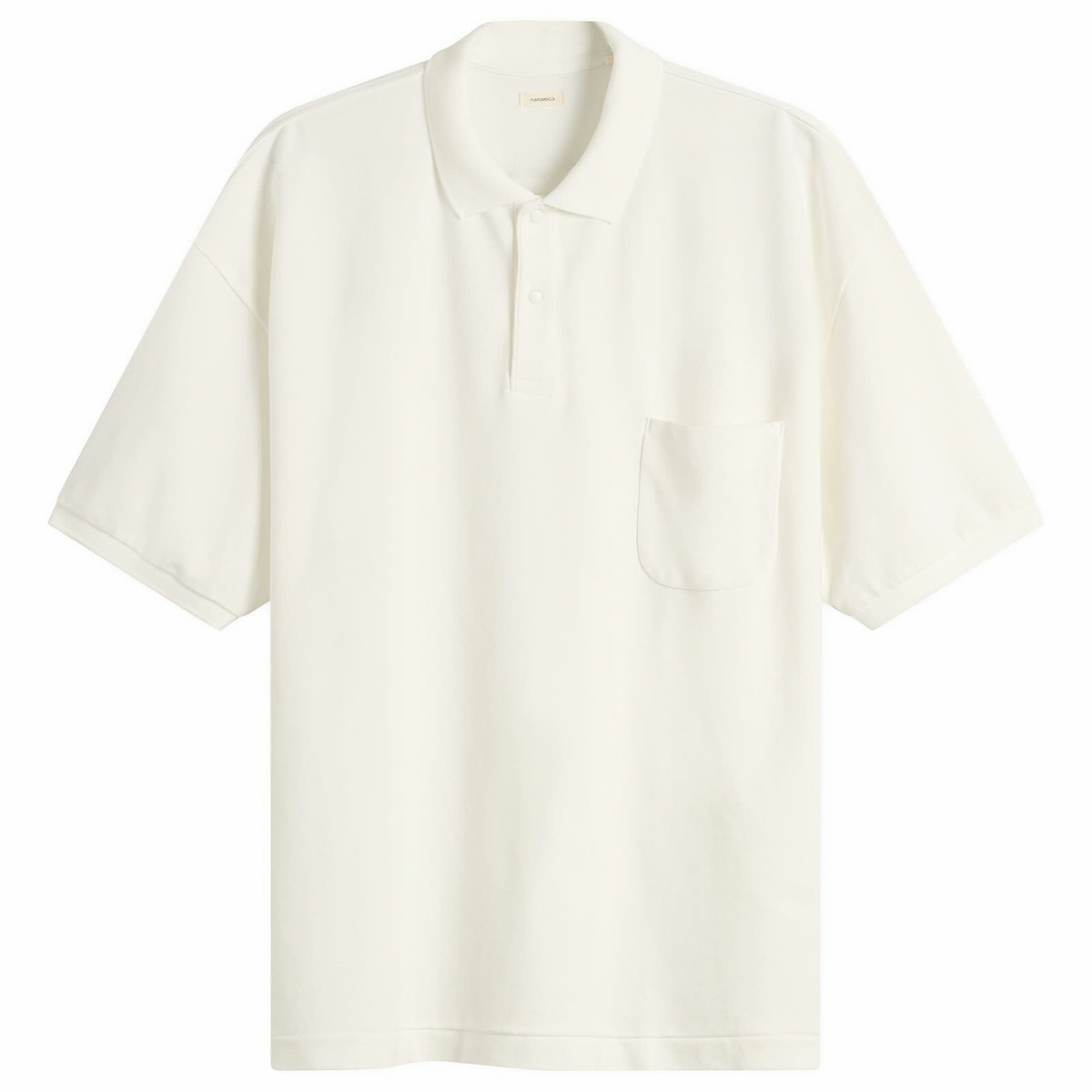 Nanamica Men's Snap Polo Shirt in Off White