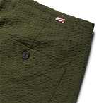 Freemans Sporting Club - Slim-Fit Cotton-Seersucker Drawstring Trousers - Army green