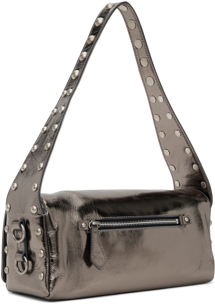 【OPEN YY】SUEDE STUD DUFFLE BAG (3COLORS) Brown Suede Stud Duffle Bag by OPEN YY on Sale