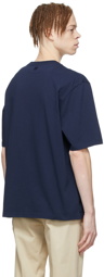 AMI Alexandre Mattiussi SSENSE Exclusive Navy Ami de Cœur T-Shirt