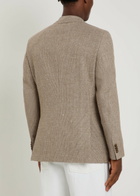 Boss Hutson Wool and Linen-blend Blazer Beige