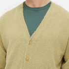 Auralee Men's Cotton Linen Cardigan in Light Green