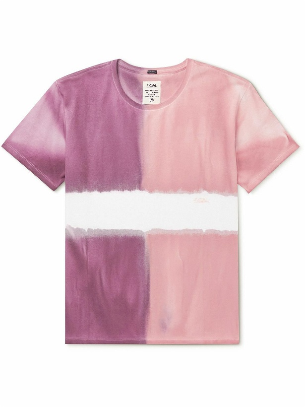 Photo: nanamica - Logo-Embroidered Tie-Dyed COOLMAX Cotton-Blend Jersey T-Shirt - Pink
