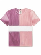nanamica - Logo-Embroidered Tie-Dyed COOLMAX Cotton-Blend Jersey T-Shirt - Pink