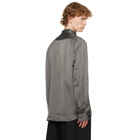 Dries Van Noten Gray & Burgundy Pinstripe Shirt