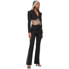 AREA Black Crystal Baguette Cropped Blazer
