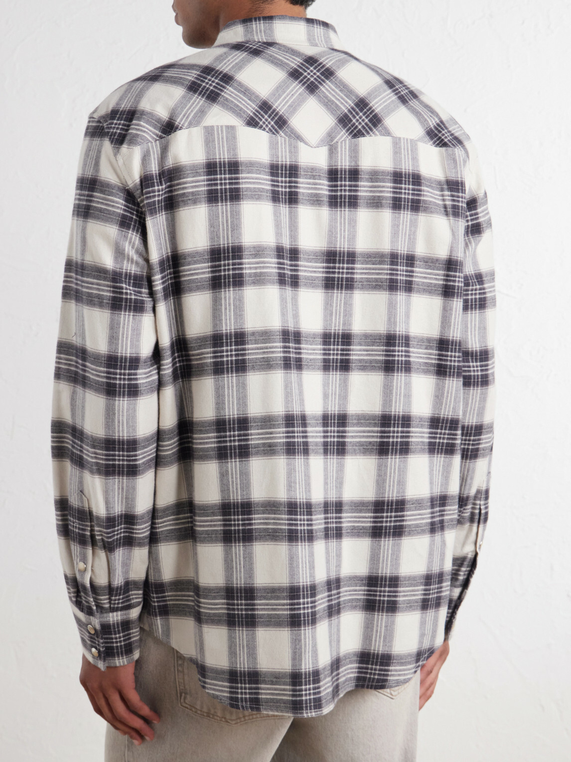 Nili Lotan - Travis Checked Cotton-Flannel Shirt - Gray