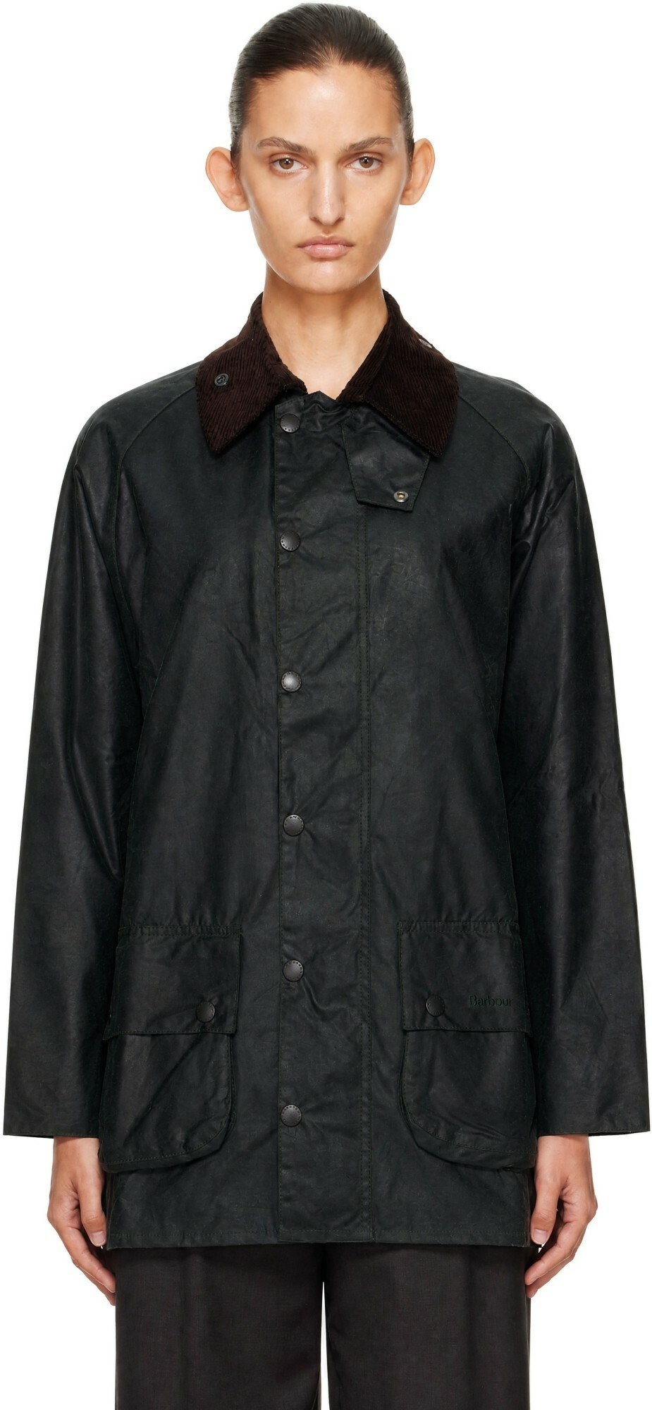 Barbour Black Beaufort Waxed Jacket