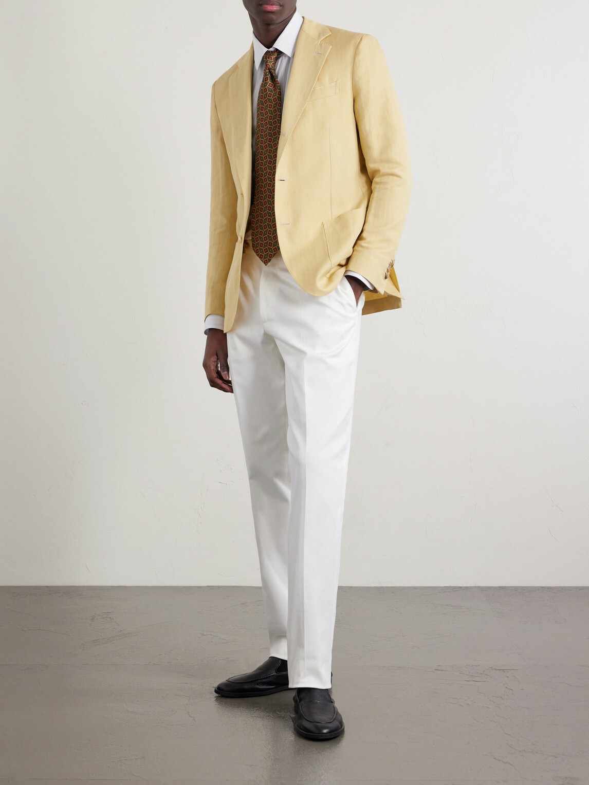 De Petrillo - Linen and Cotton-Blend Blazer - Yellow