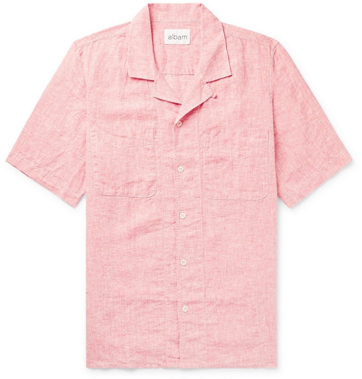 Photo: Albam - Camp-Collar Linen Shirt - Pink