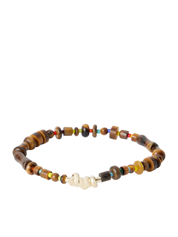 Photo: Luis Morais - 14-Karat Gold Tiger Eye Beaded Bracelet
