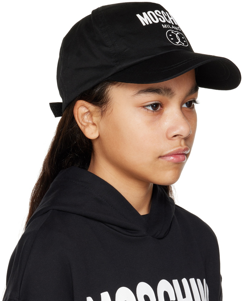 Moschino Kids Black Double Smiley Cap Moschino